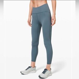 Lululemon sz 6 Train Times Pant 25" Blue Charcoal great pre owned condition